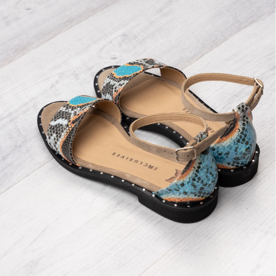 .Sandale - Friday - Snake Turcoaz